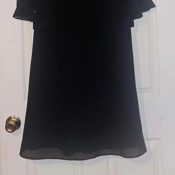 WOMEN'S size 10 -- Dress with Jacket.. PLAZA SOUTH~~ BLACK with WHITE TRIM.~~ - Picture 4 of 10